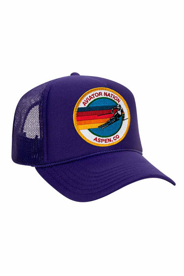 KID'S SIGNATURE ASPEN VINTAGE FOAM TRUCKER Kid's Hat Aviator Nation OS PURPLE