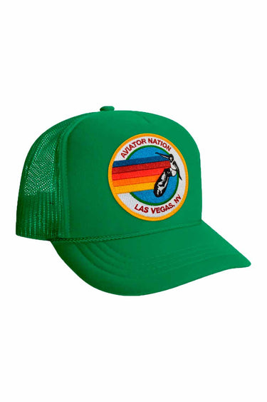 KID'S SIGNATURE LAS VEGAS VINTAGE TRUCKER HAT Kid's Hat Aviator Nation OS KELLY GREEN
