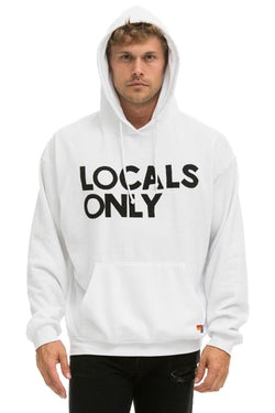 LOCALS ONLY RELAXED PULLOVER HOODIE - WHITE Hoodie Aviator Nation