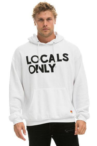 LOCALS ONLY RELAXED PULLOVER HOODIE - WHITE Hoodie Aviator Nation