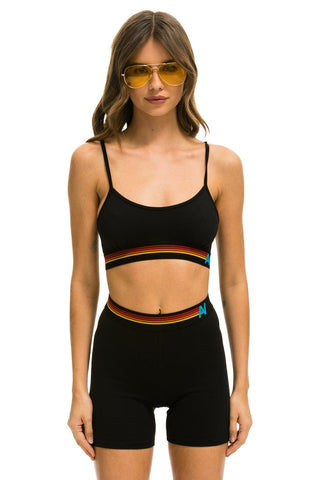 LOGO ADJUSTABLE BRALETTE - BLACK Sports Bra Aviator Nation