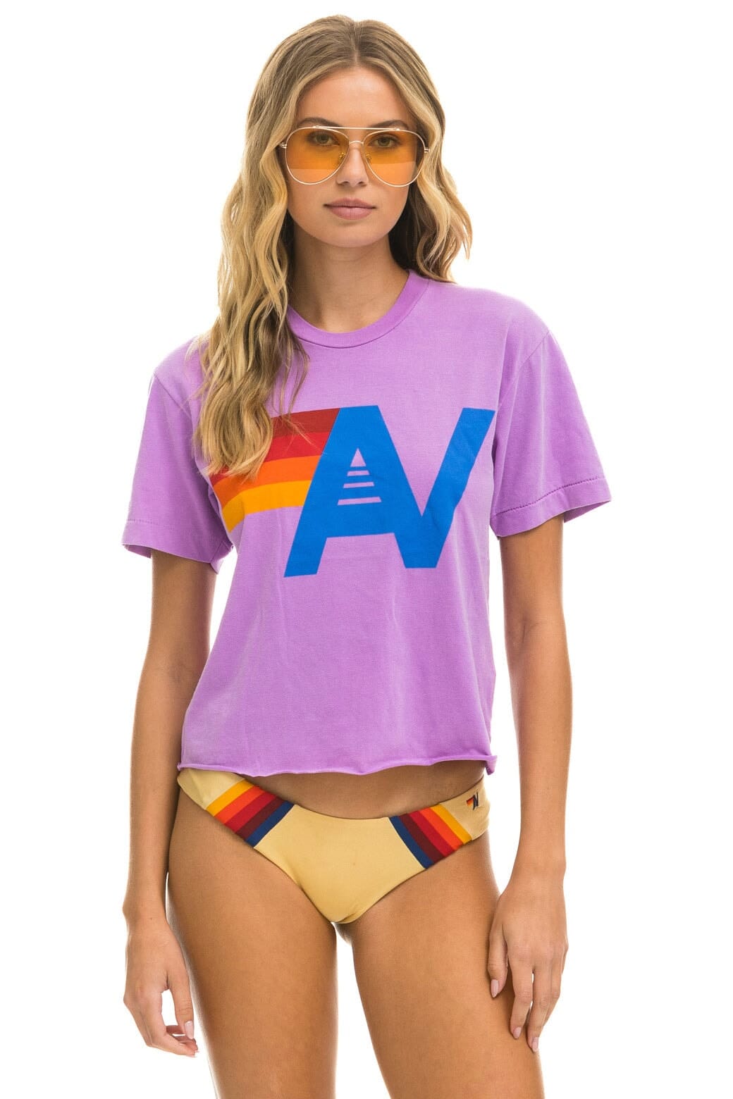 LOGO BOYFRIEND TEE - NEON PURPLE Boyfriend Tee Aviator Nation
