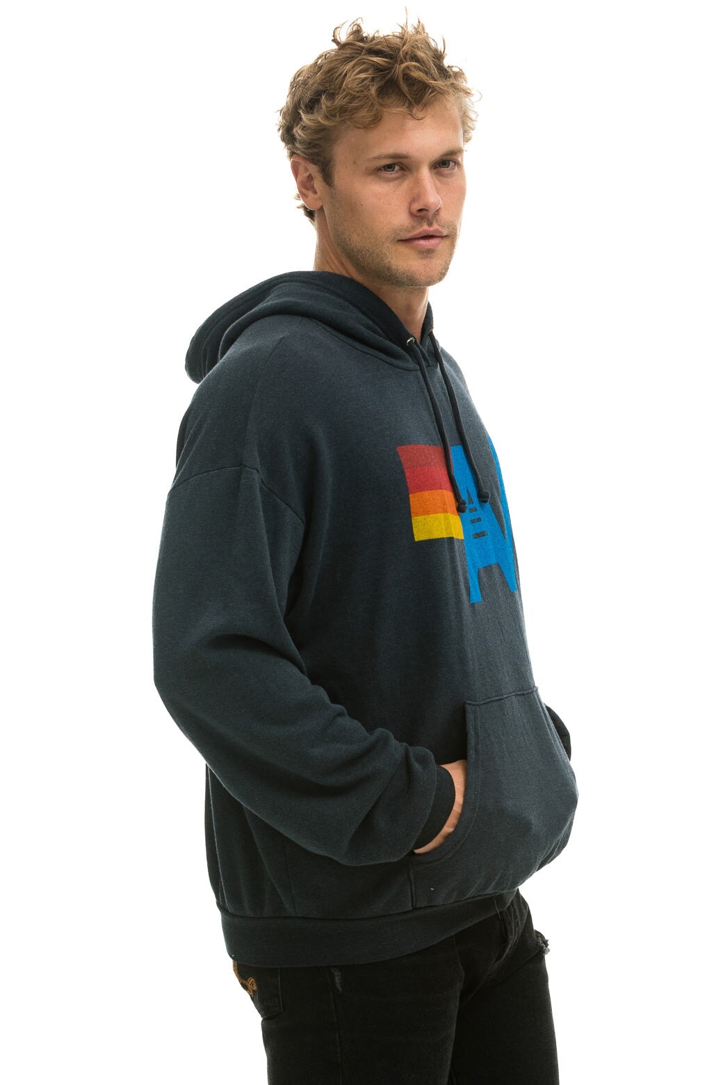 LOGO PULLOVER RELAXED HOODIE - CHARCOAL Hoodie Aviator Nation 