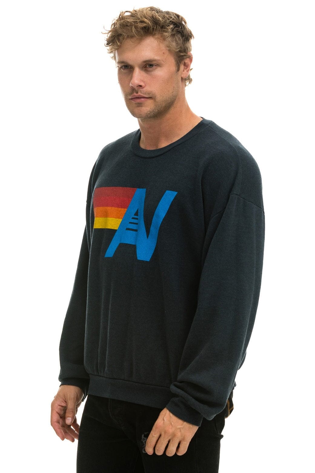 LOGO RELAXED CREW SWEATSHIRT - CHARCOAL Sweatshirt Aviator Nation