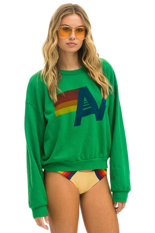 LOGO RELAXED CREW SWEATSHIRT - KELLY GREEN Sweatshirt Aviator Nation