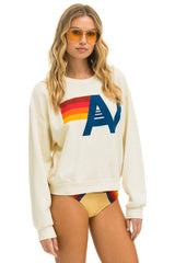 LOGO RELAXED CREW SWEATSHIRT - VINTAGE WHITE Sweatshirt Aviator Nation