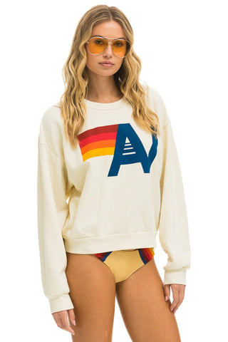 LOGO RELAXED CREW SWEATSHIRT - VINTAGE WHITE Sweatshirt Aviator Nation