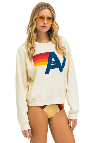 LOGO RELAXED CREW SWEATSHIRT - VINTAGE WHITE Sweatshirt Aviator Nation