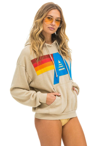 LOGO STITCH PULLOVER RELAXED HOODIE - SAND Hoodie Aviator Nation