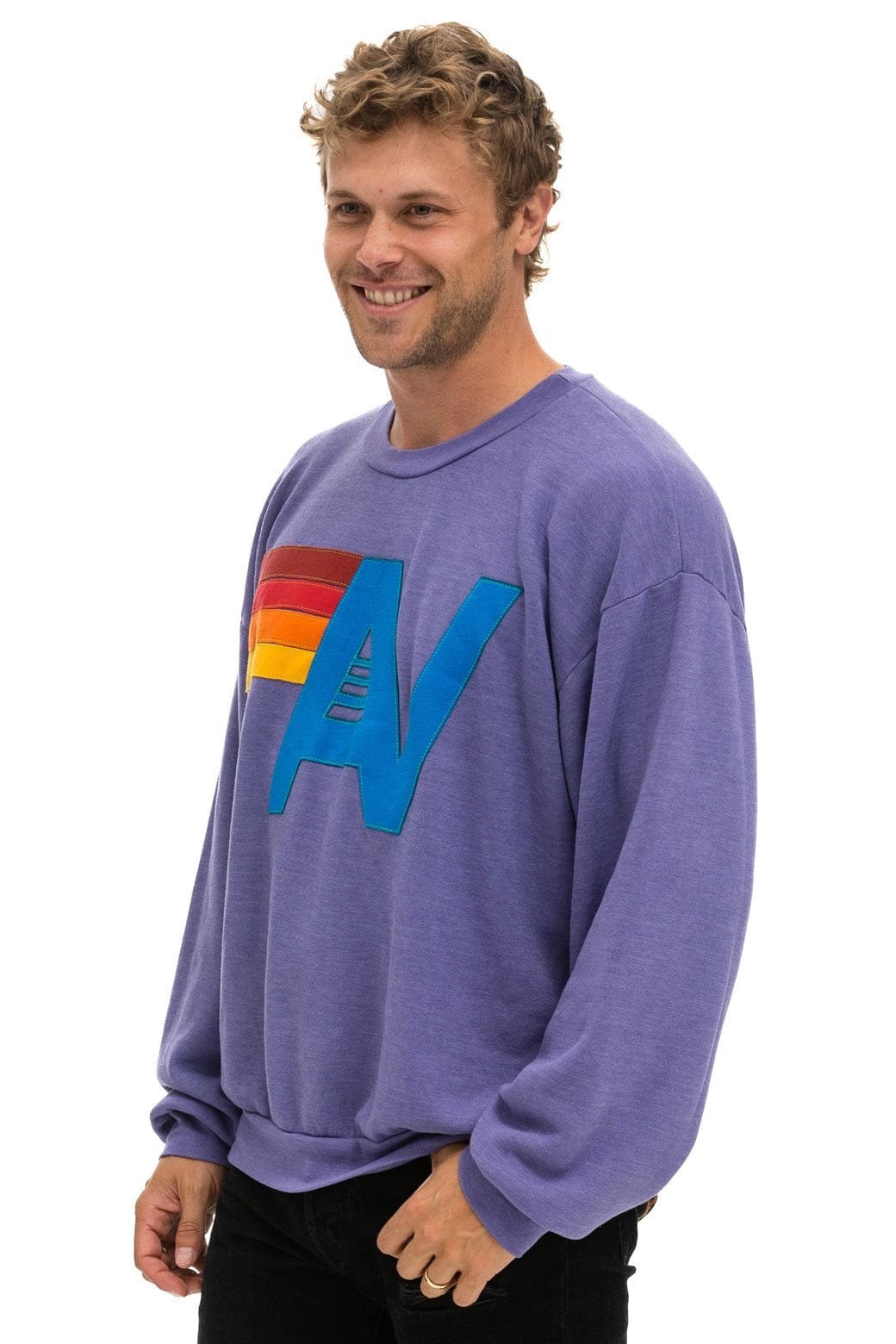 LOGO STITCH RELAXED CREW SWEATSHIRT - LAVENDER Sweatshirt Aviator Nation
