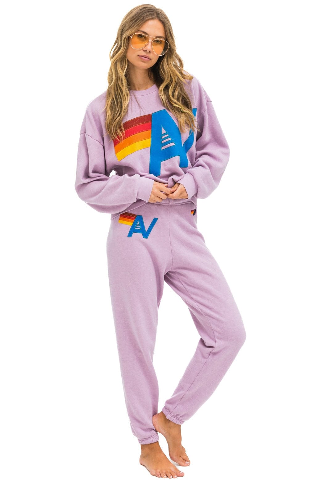 LOGO STITCH RELAXED CREW SWEATSHIRT - MAUVE Sweatshirt Aviator Nation