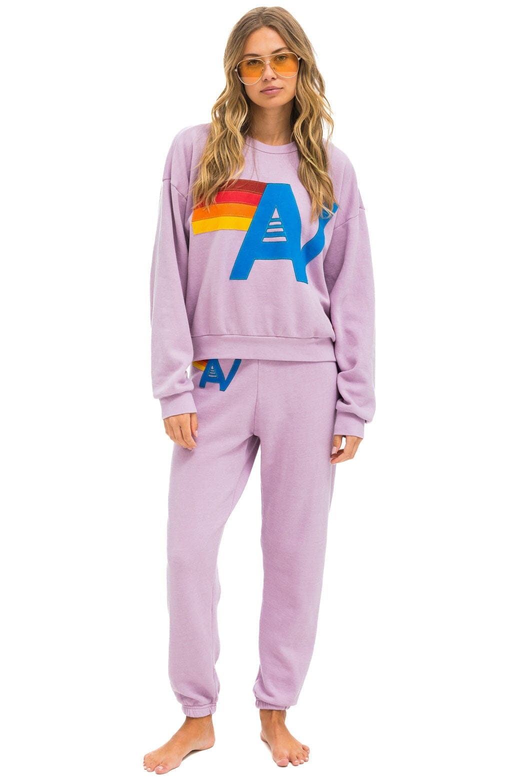 LOGO STITCH RELAXED CREW SWEATSHIRT - MAUVE Sweatshirt Aviator Nation