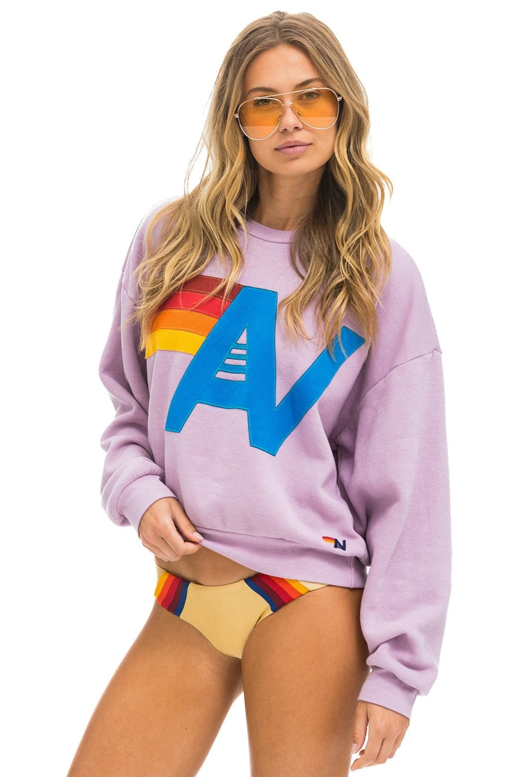 LOGO STITCH RELAXED CREW SWEATSHIRT - MAUVE Sweatshirt Aviator Nation