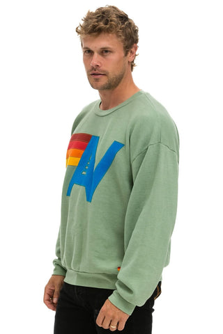 LOGO STITCH RELAXED CREW SWEATSHIRT - SAGE Sweatshirt Aviator Nation