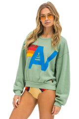 LOGO STITCH RELAXED CREW SWEATSHIRT - SAGE Sweatshirt Aviator Nation