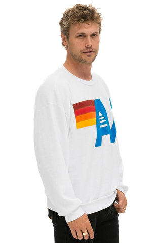 LOGO STITCH RELAXED CREW SWEATSHIRT - WHITE Sweatshirt Aviator Nation