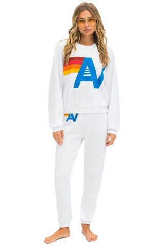 LOGO STITCH RELAXED CREW SWEATSHIRT - WHITE Sweatshirt Aviator Nation