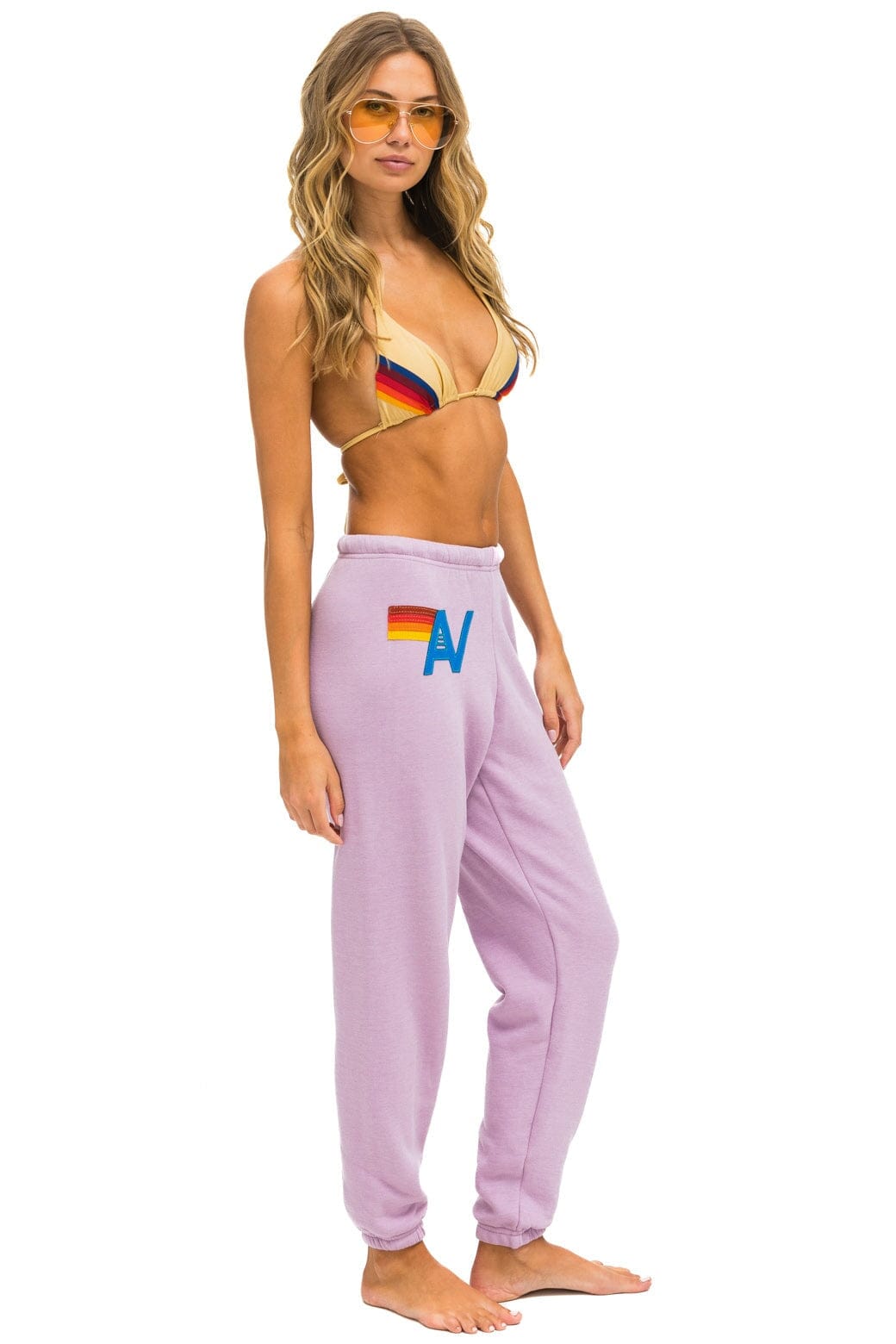 LOGO STITCH SWEATPANTS - MAUVE Women's Sweatpants Aviator Nation