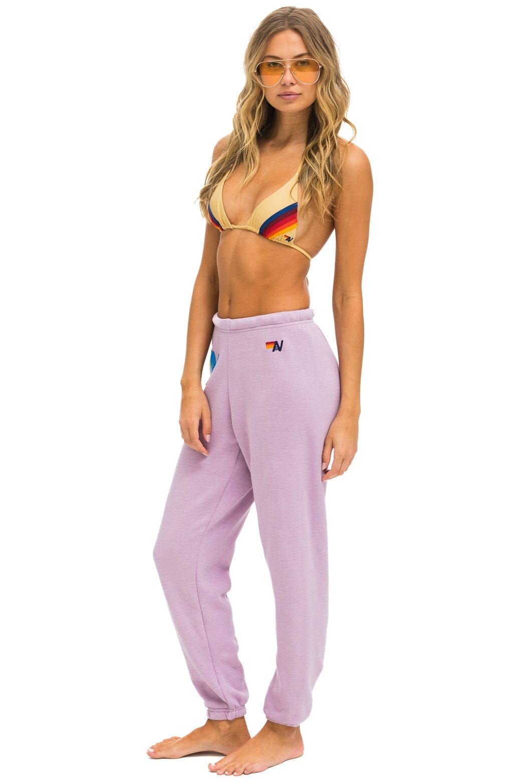 LOGO STITCH SWEATPANTS - MAUVE Women's Sweatpants Aviator Nation