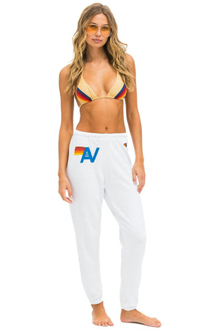 LOGO STITCH SWEATPANTS - WHITE Women's Sweatpants Aviator Nation