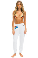 LOGO STITCH SWEATPANTS - WHITE Women's Sweatpants Aviator Nation