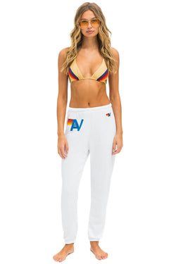 LOGO STITCH SWEATPANTS - WHITE Women's Sweatpants Aviator Nation