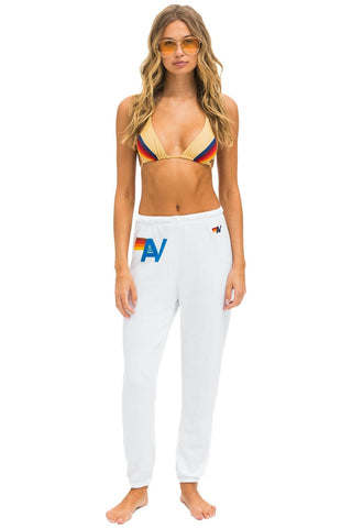 LOGO STITCH SWEATPANTS - WHITE Women's Sweatpants Aviator Nation