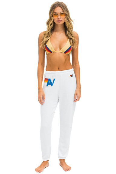 LOGO STITCH SWEATPANTS - WHITE Women's Sweatpants Aviator Nation