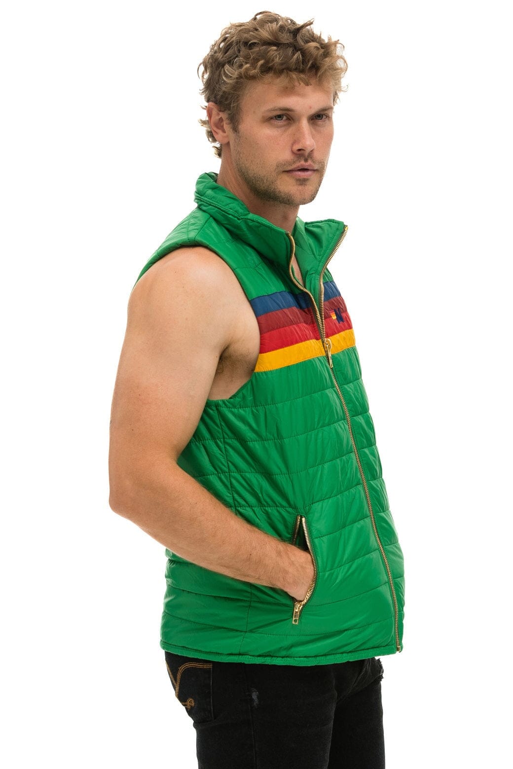 MEN'S 4 STRIPE VEST - AMAZON Men's Vest Aviator Nation