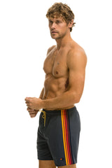 MEN'S 5 STRIPE FLEX SHORTS 7 INCH - TITANIUM Men's Board Shorts Aviator Nation