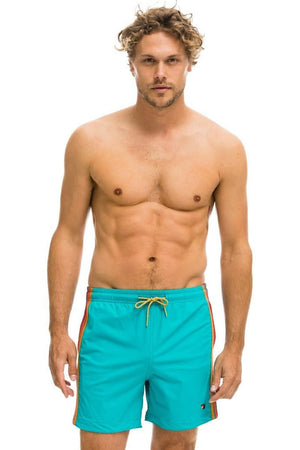 MEN'S 5 STRIPE FLEX SHORTS - JADE