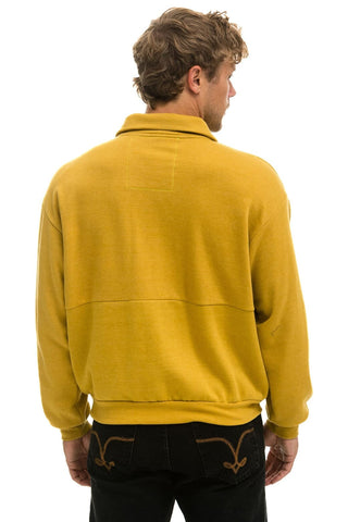 MOUNTAIN EMBROIDERY UNISEX HALF ZIP SWEATSHIRT - KHAKI Unisex Outerwear Aviator Nation