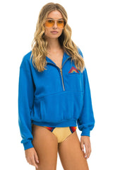 MOUNTAIN EMBROIDERY UNISEX HALF ZIP SWEATSHIRT - OCEAN Unisex Outerwear Aviator Nation
