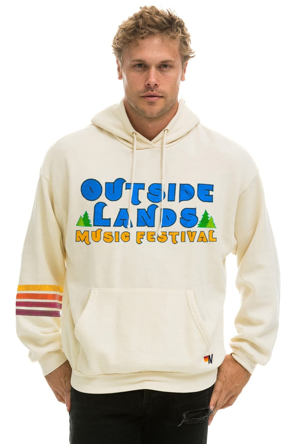 OUTSIDE LANDS 2024 PULLOVER HOODIE RELAXED - VINTAGE WHITE Aviator Nation