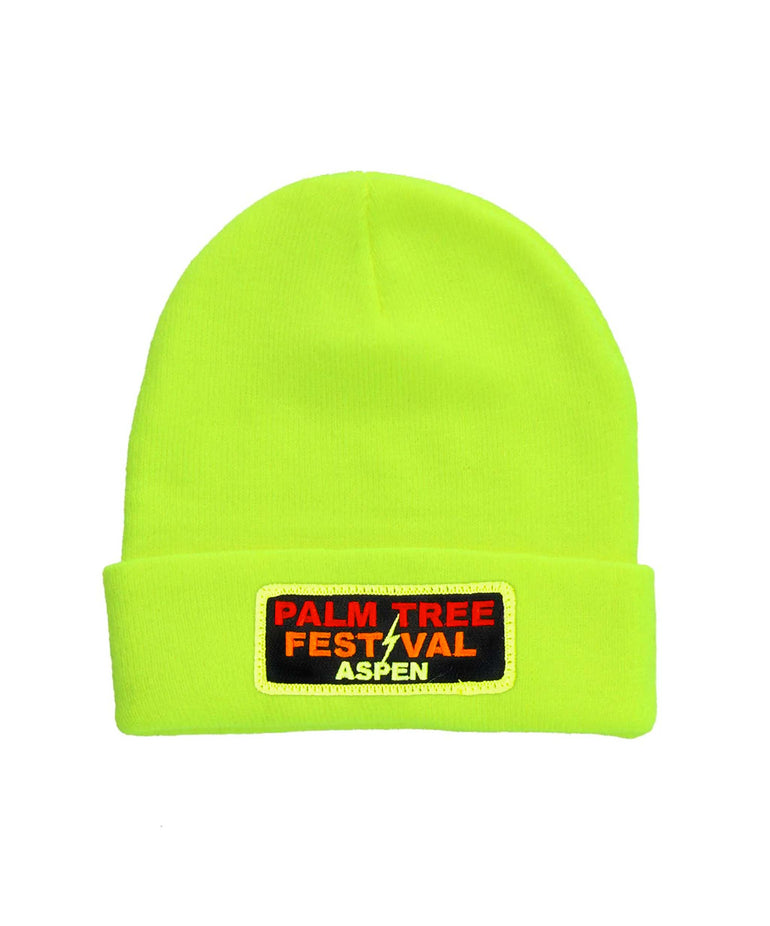PALM TREE FESTIVAL ASPEN 2024 BEANIE - NEON YELLOW Beanie Aviator Nation