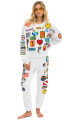 PRESALE: VINTAGE PATCH RELAXED CREW SWEATSHIRT - WHITE Sweatshirt Aviator Nation