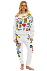 PRESALE: VINTAGE PATCH RELAXED CREW SWEATSHIRT - WHITE Sweatshirt Aviator Nation