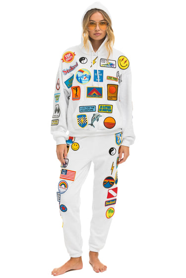 PRESALE: VINTAGE PATCH RELAXED PULLOVER HOODIE- WHITE Hoodie Aviator Nation