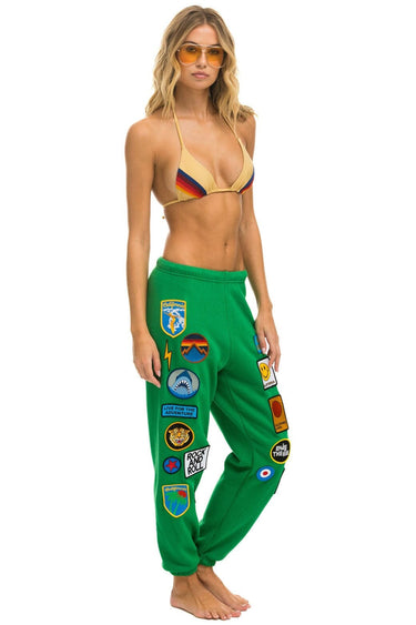 PRESALE: VINTAGE PATCH SWEATPANTS - KELLY GREEN Women's Sweatpants Aviator Nation