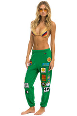 PRESALE: VINTAGE PATCH SWEATPANTS - KELLY GREEN Women's Sweatpants Aviator Nation