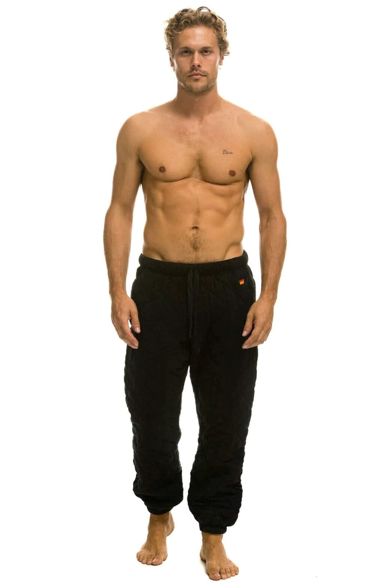 QUILTED SWEATPANTS - BLACK Men's Sweatpants Aviator Nation