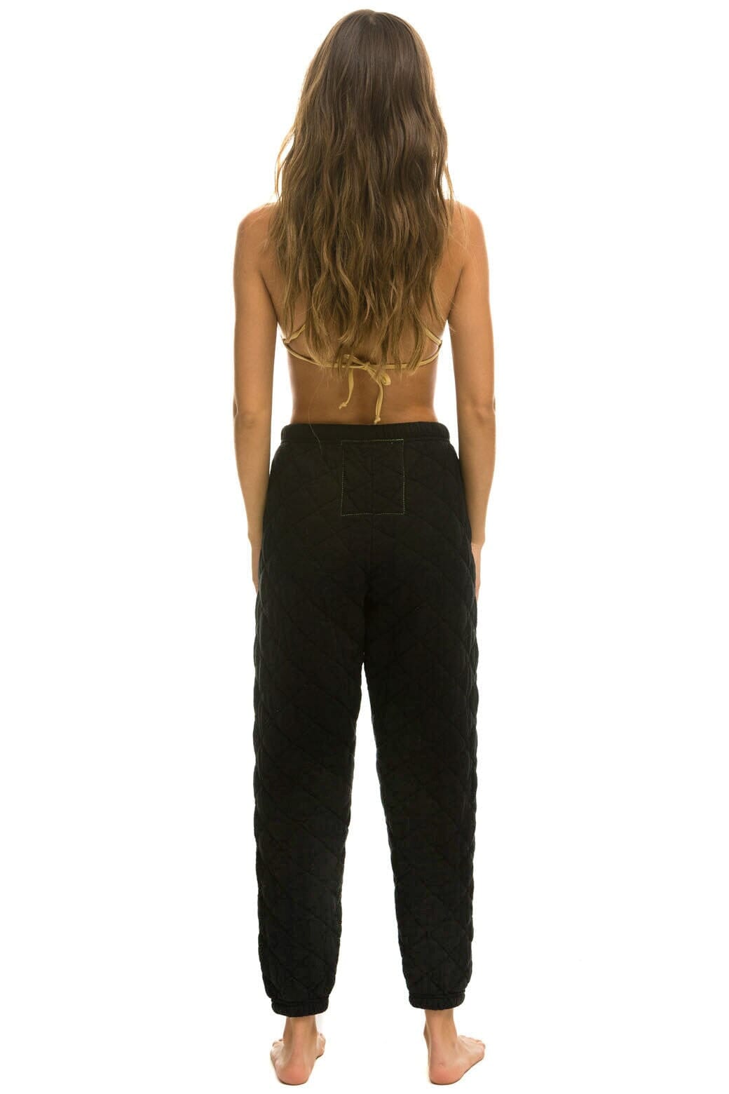 QUILTED SWEATPANTS - BLACK Women's Sweatpants Aviator Nation