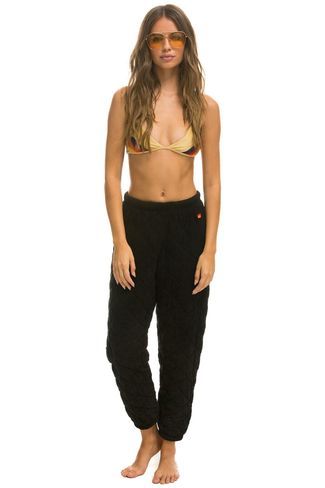 QUILTED SWEATPANTS - BLACK Women's Sweatpants Aviator Nation