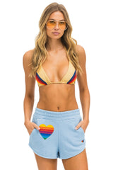 RAINBOW HEART STITCH LOUNGER SHORT - ICE Women's Shorts Aviator Nation