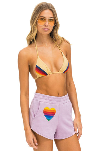 RAINBOW HEART STITCH LOUNGER SHORT - MAUVE Women's Shorts Aviator Nation