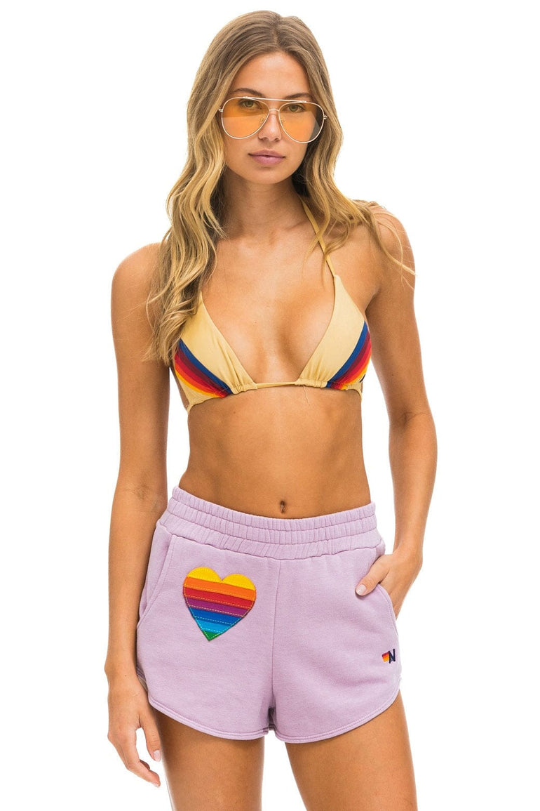 RAINBOW HEART STITCH LOUNGER SHORT - MAUVE Women's Shorts Aviator Nation