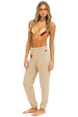 RAINBOW HEART STITCH SWEATPANTS - SAND Women's Sweatpants Aviator Nation