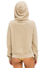 RAINBOW HEART STITCH ZIP HOODIE - SAND Hoodie Aviator Nation