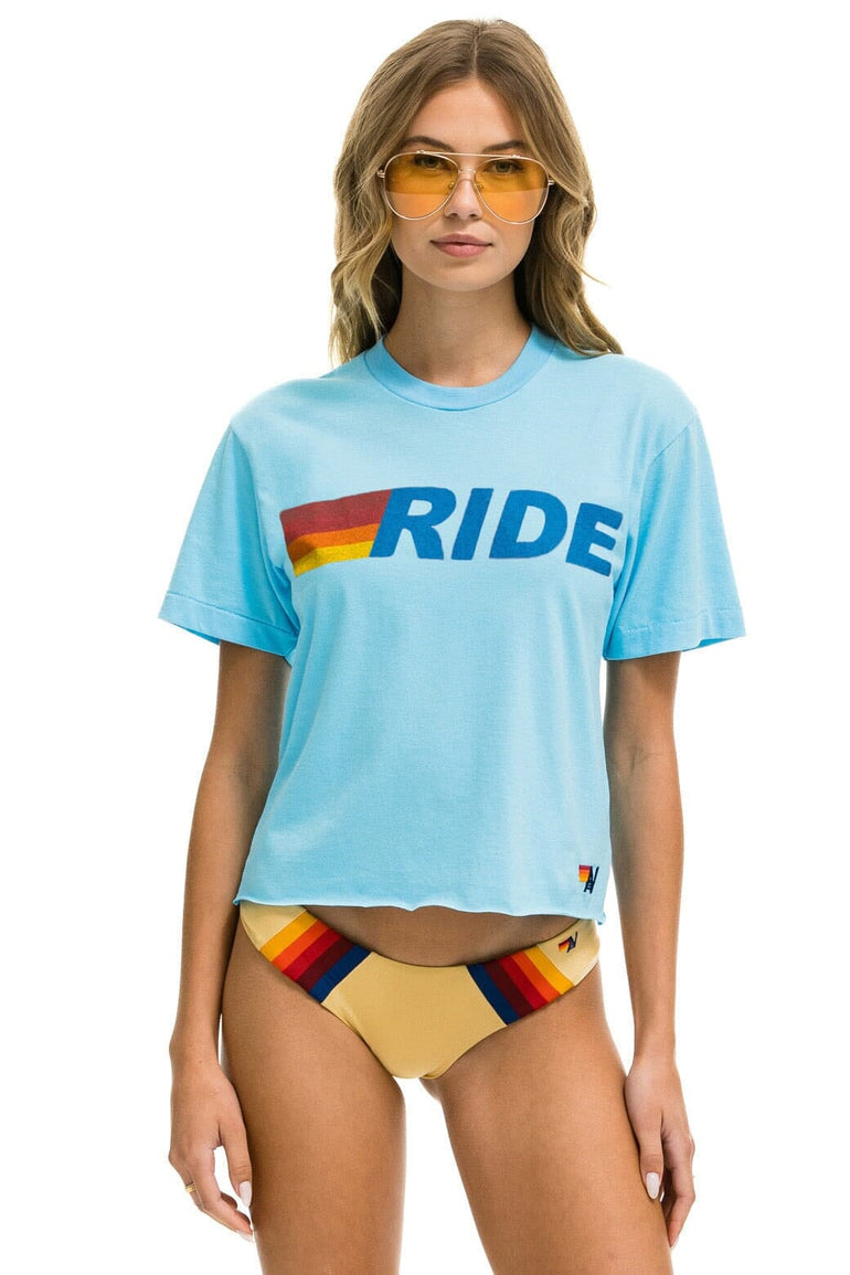 RIDE LOGO BOYFRIEND TEE - SKY Boyfriend Tee Aviator Nation