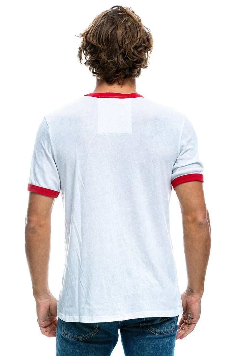 RIDE LOGO RINGER TEE - WHITE // RED sale